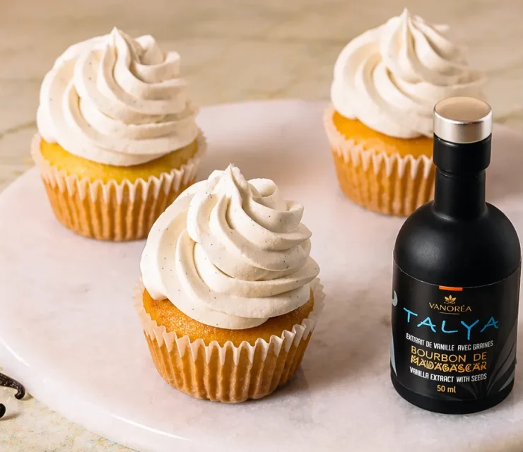 Cupcakes à la vanille préparés avec la vanille Vanoréa